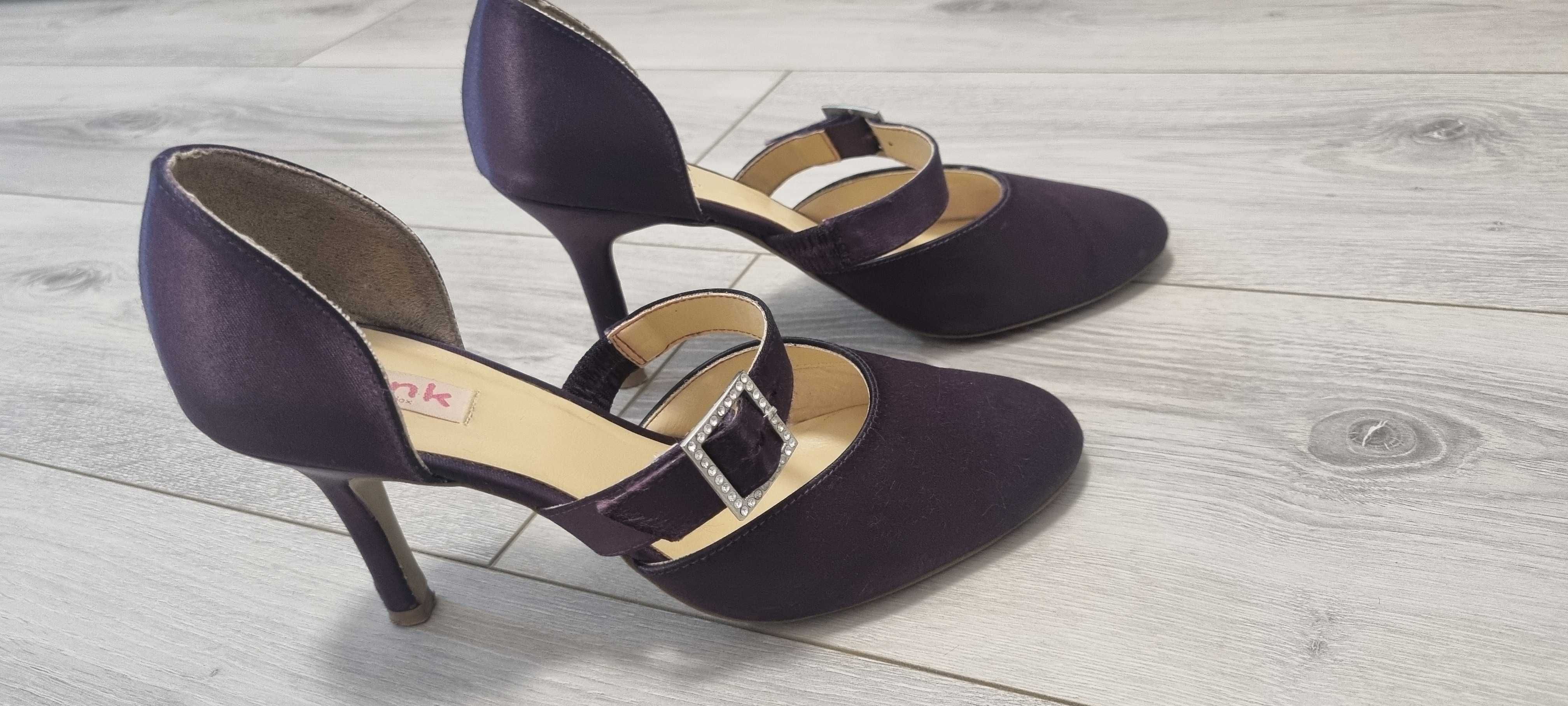 Pantofi din material, toc 7 cm