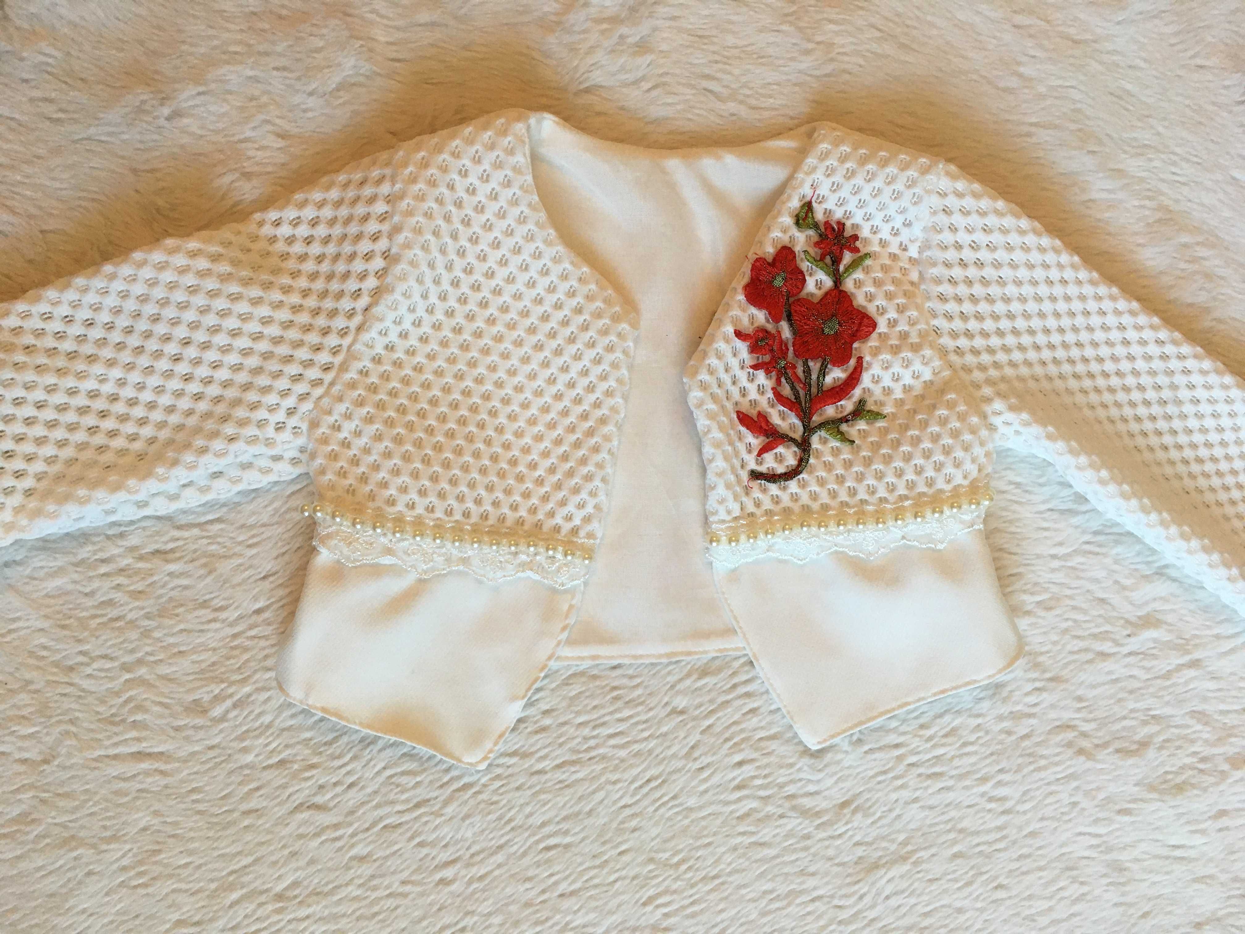 Set rochita festiva/de botez + bolero pentru fetite 1 - 1.5 ani