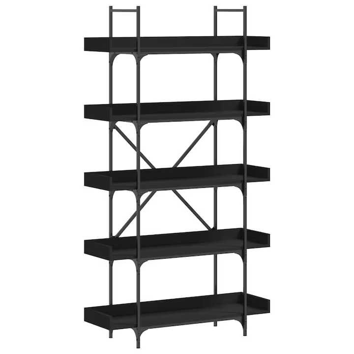 Biblioteca 5 niveluri vidaXL Negru Lemn The Home Mobexpert Kika IKEA