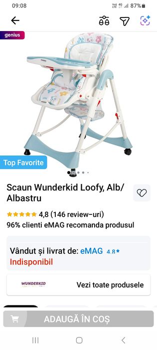 Scaun Wunderkid Loffy alb