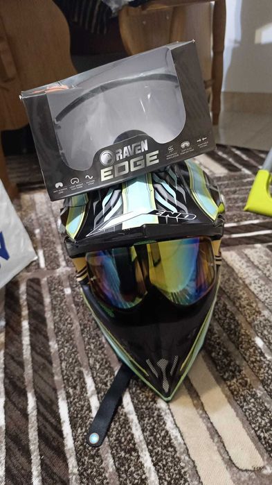 Casca motocros si ochelari