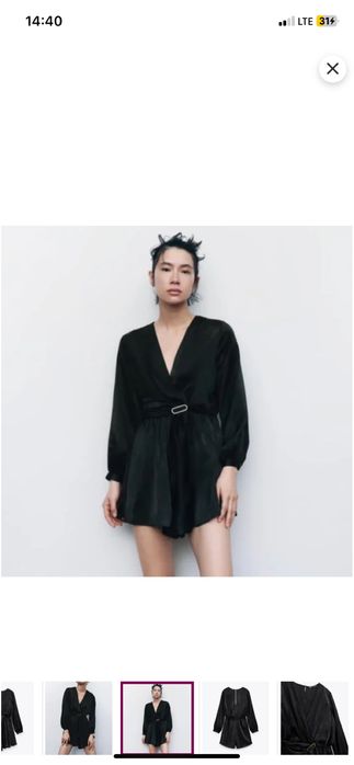 Zara, сатенен мини гащеризон
