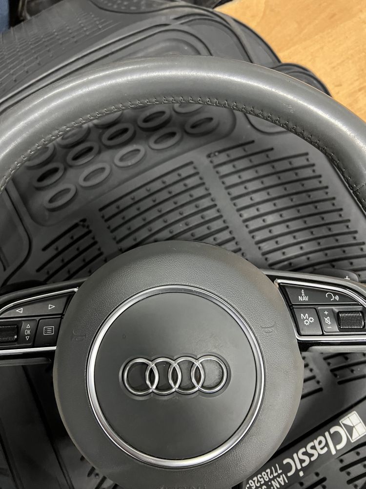 Трилъчев волан кръгъл бег пера Audi А6 А7 A8 Q7 Airbag 4h0880201 сив