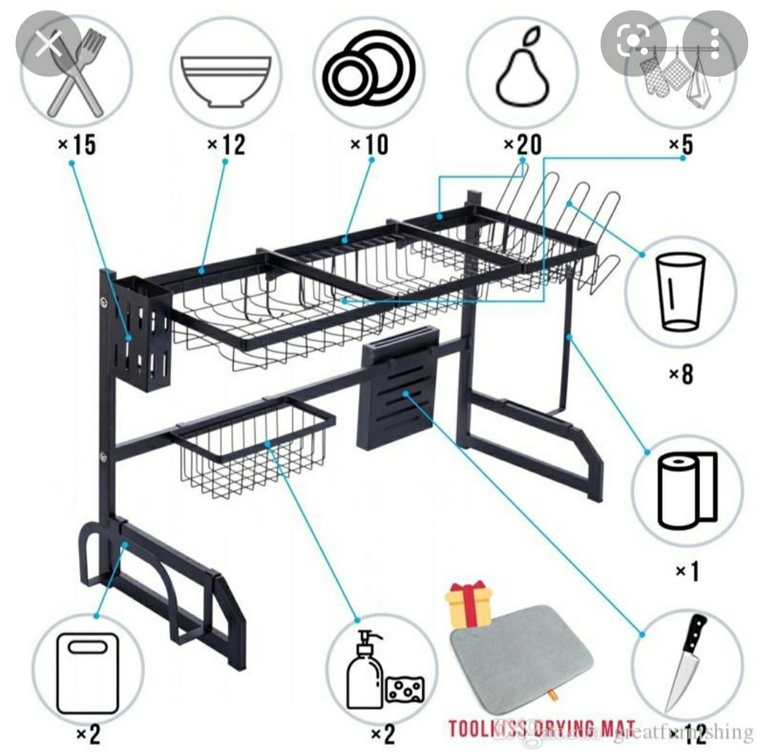 Сушилка для посуды над раквиной