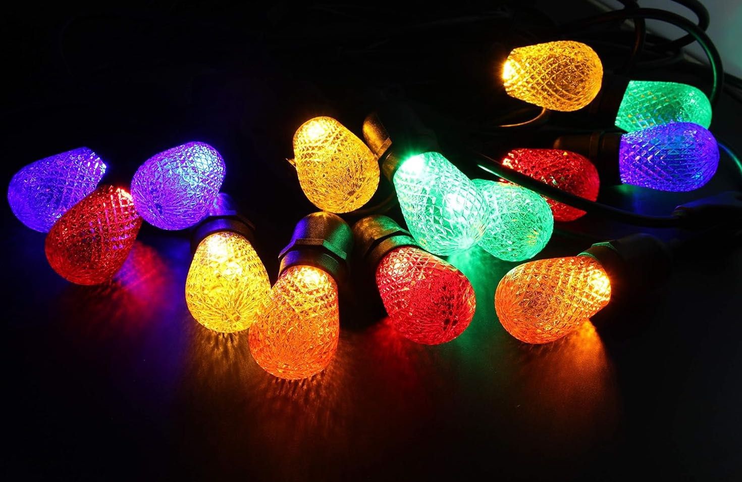 S14 Цветни LED Kрушки, Е26, 15 броя, За Ресторант/Парти/Коледа/Градина