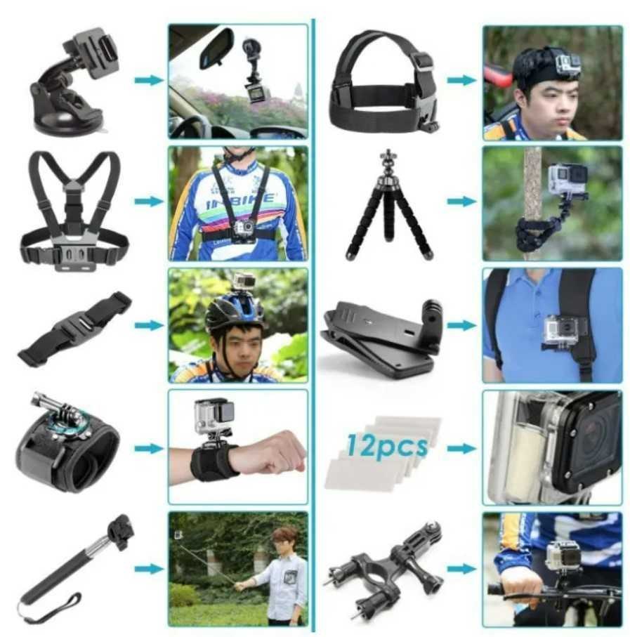 Комплект 50 в 1 аксесоари за екшън камера за GoPro Hero