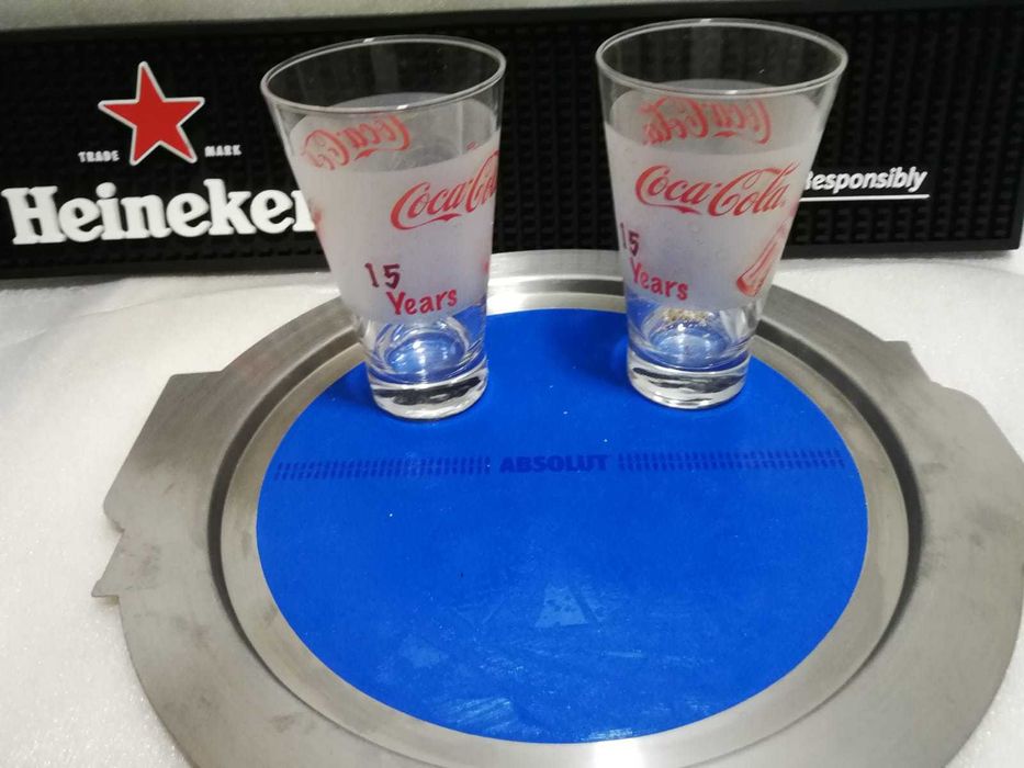 Pahare vin Jidvei, Ballantines, Heineken, scrumiere Marlboro, platouri