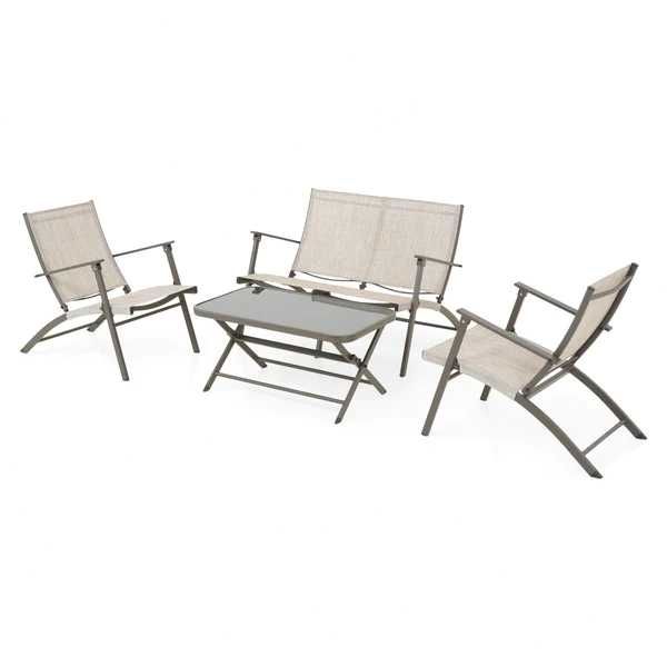 Set mobilier exterior gradina/terasa/balcon canapea 2 fotolii + masa