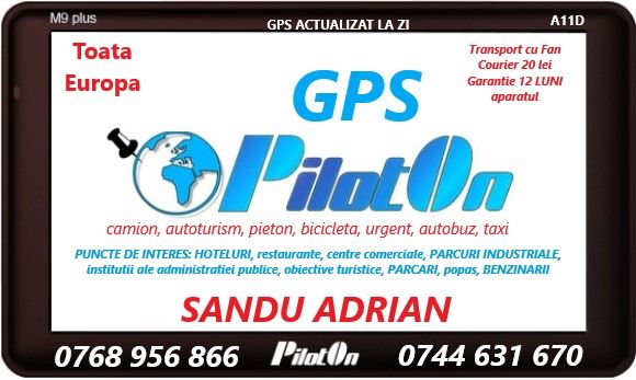 GPS PilotON A11S Pro - produs nou - HARTI NOI discount 10 lei inclus