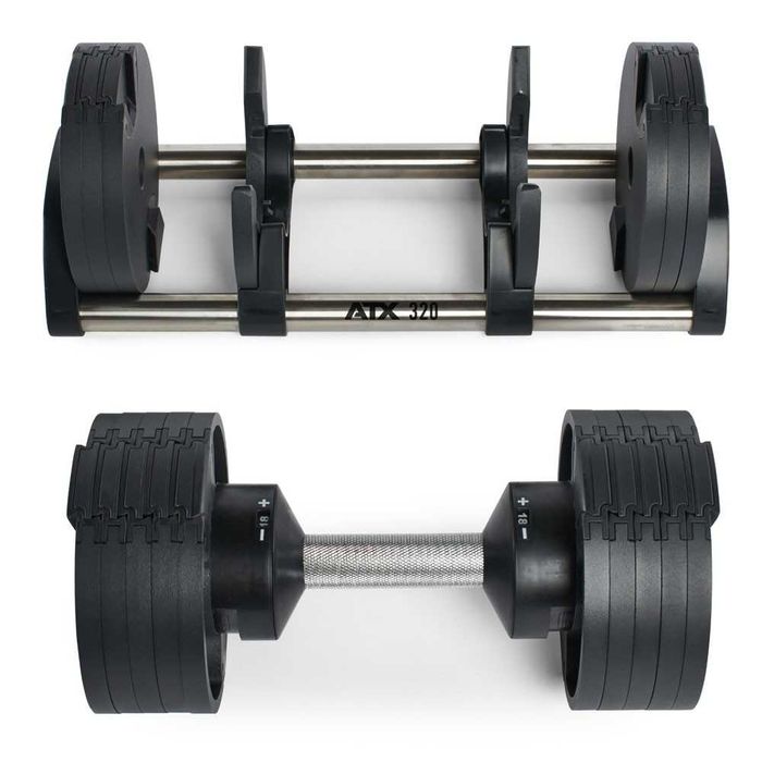 Чифт Регулируеми Дъмбели ATX Nüobell® – 2 до 36 кг, Комплект Гири