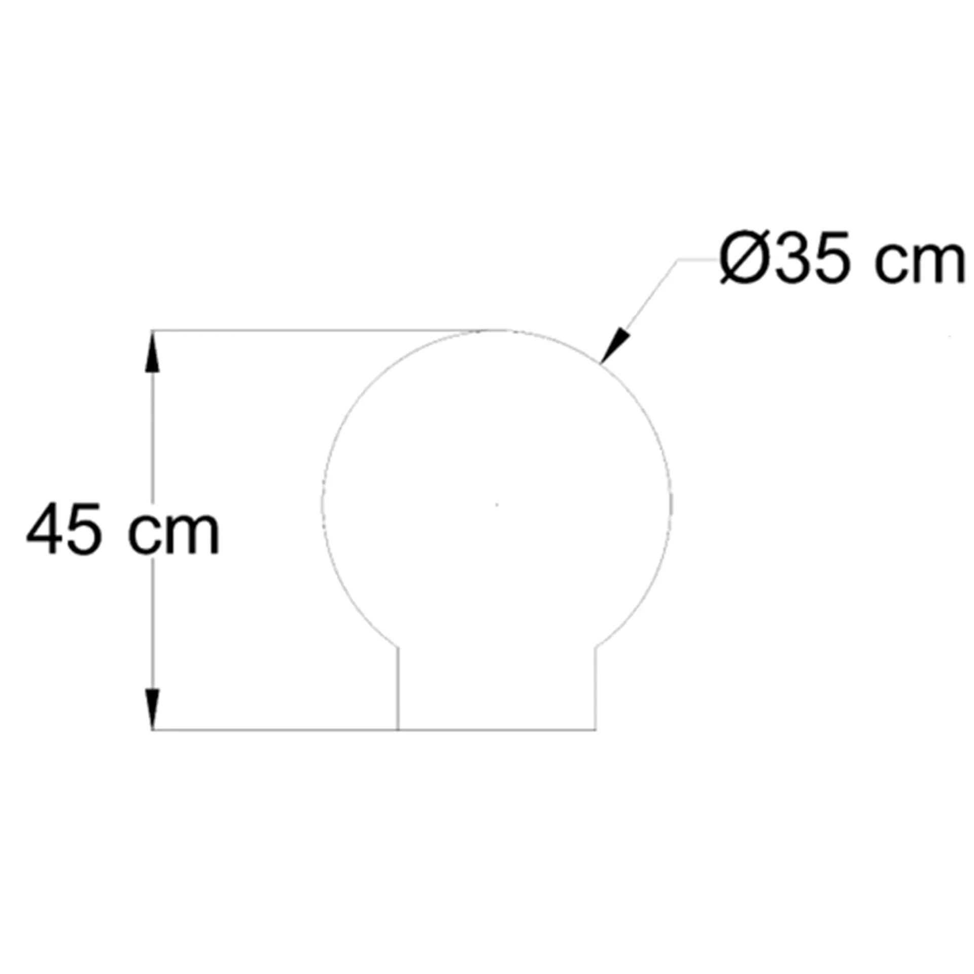Bolard alb din beton rotund neted cu picior – 35 cm
