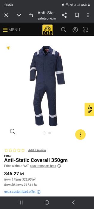 Combinezon antistatic ignifug L