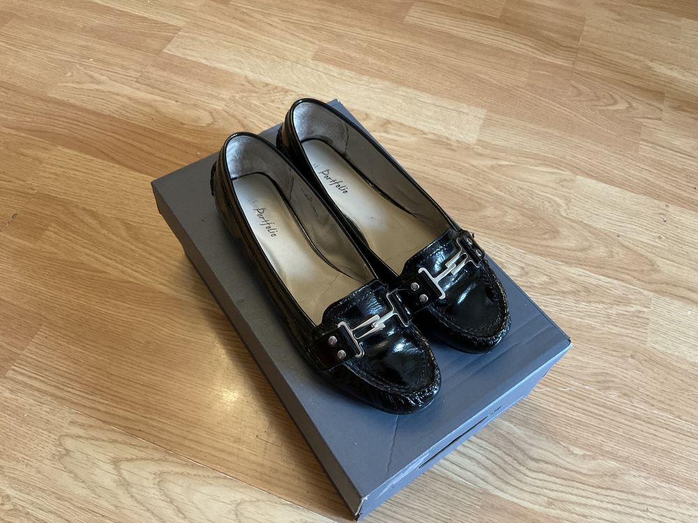 DEBENHAMS PORTFOLIO, UK, pantofi de dama, din piele lac, negri Nr. 38