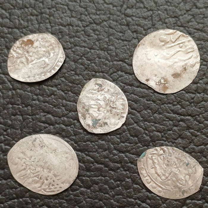 5 Monede vechi argint AKCE Imperiul Otoman secolul 17-18