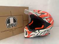 Casca moto enduro ATV XS, L, XL AX-8 AGV Multi-Scratch White Orange