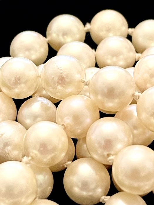 Огърлица  истински  перли сребро 925