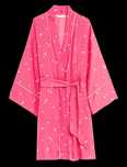 M&S Halat de satin roz fuchsia cu inimioare marimea L nunta sau casa