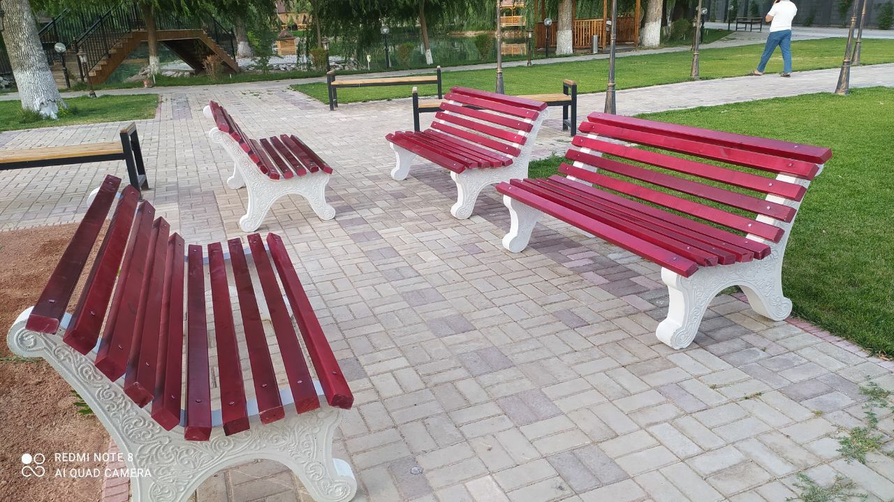 Бетонные скамейки.Скамейки в Ташкенте.Скамейки из бетона. С узорами.