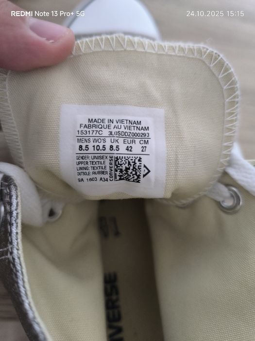 Converse Chuck Taylor All Star high-top, de culoare argintie