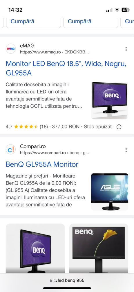 Monitor LED BenQ 18.5  si Boxe Logitech 2.1 Z213, 7W RMS