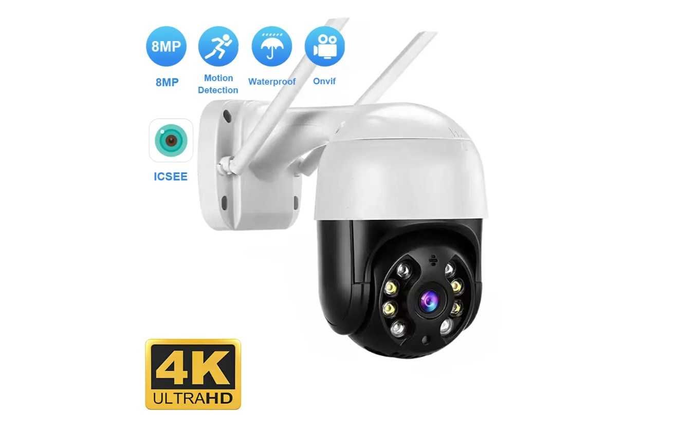 8mp ICSEE + карта 64GB Куполна камера IP Wi-FI + адаптер Smart Sphere