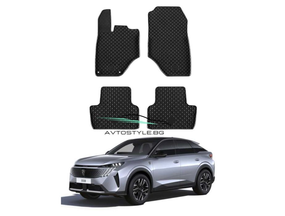 Гумени стелки  за Peugeot 3008, Hybrid след 2024 г,. Gumarny Zubri