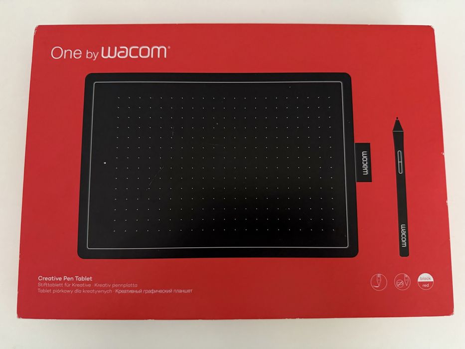 Графичен таблет One by Wacom Medium CTL-672, Черен/Червен
