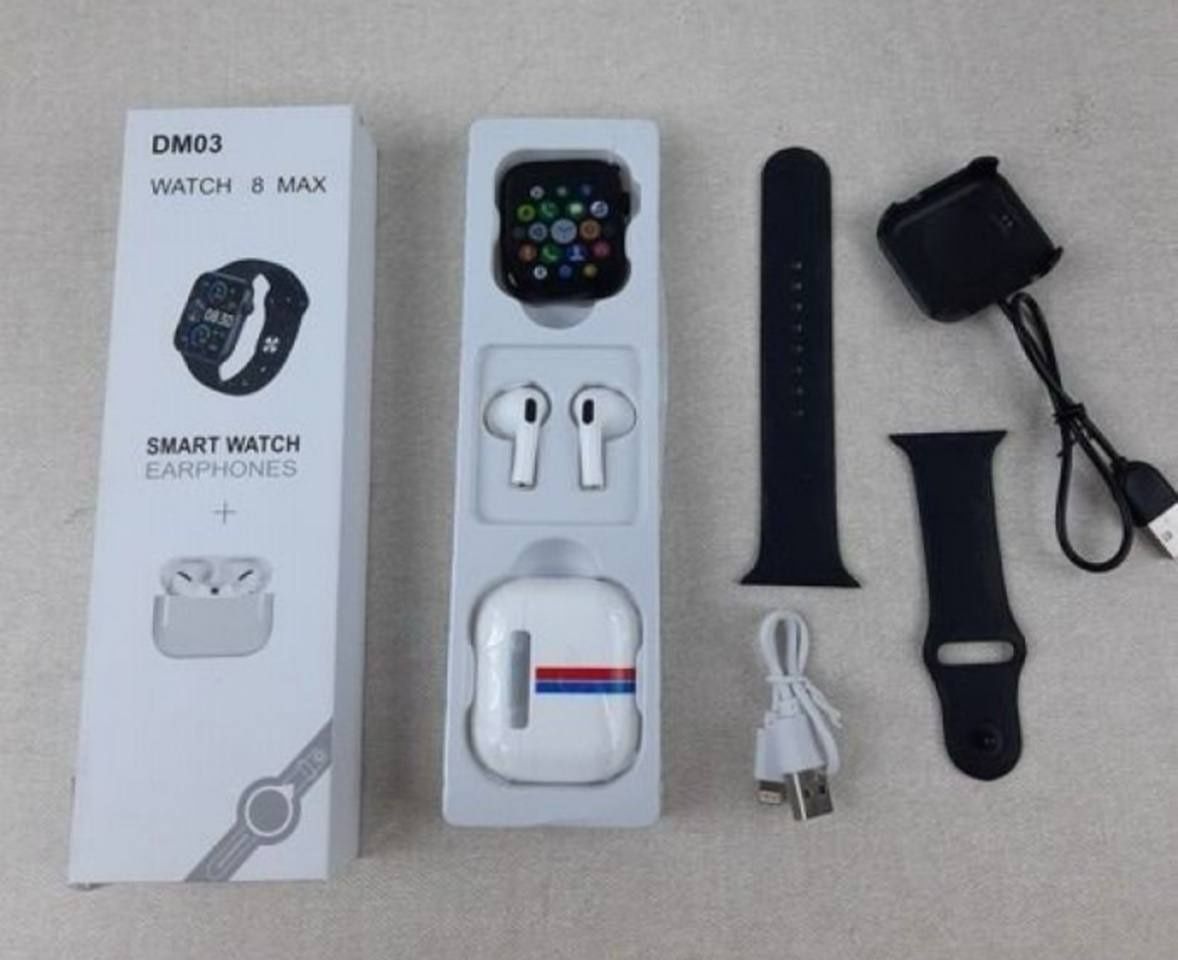 Смарт часы Apple Watch DM04 (8 серия ) черный-  4000т