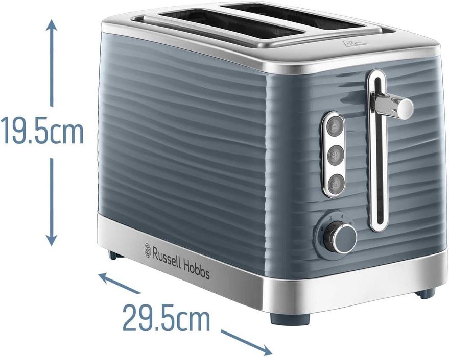 Тостер Russell Hobbs Inspire Grey Модерен дизайн, Чекмедже за трохи