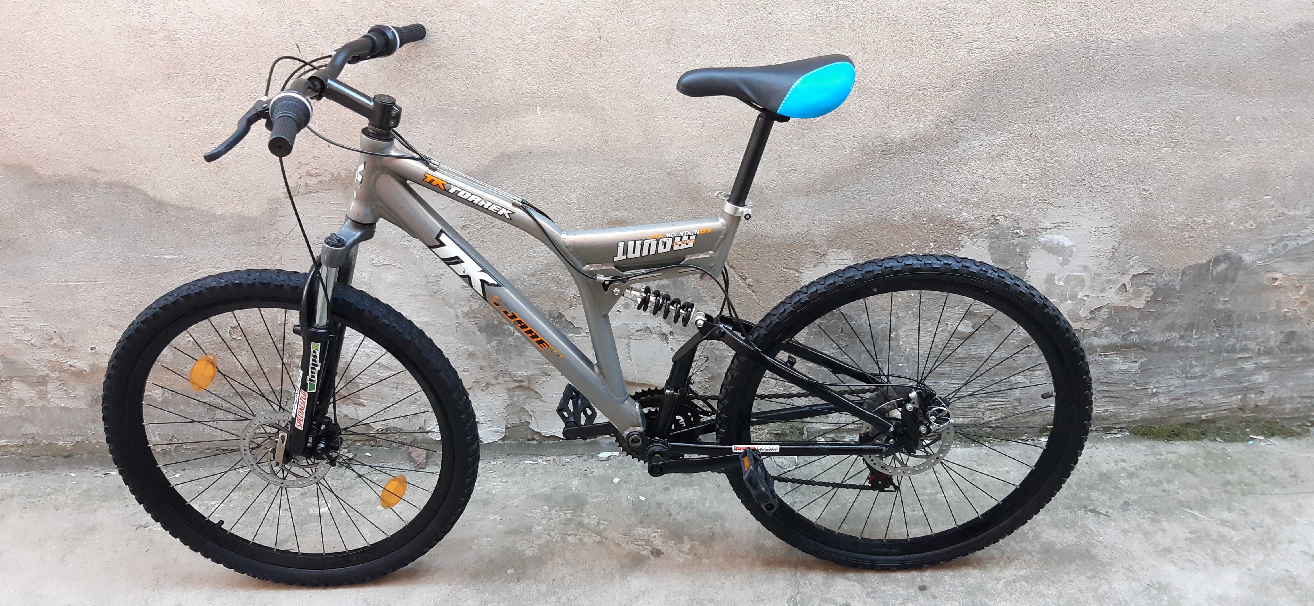 Bicicleta, Full Suspension, Roti de 26" , frane pe disc, Shimano