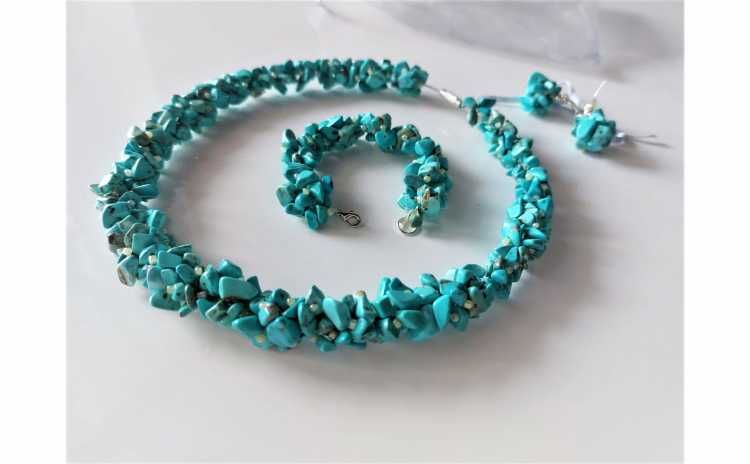 Set bijuterii Unicat cristale de turcoaz