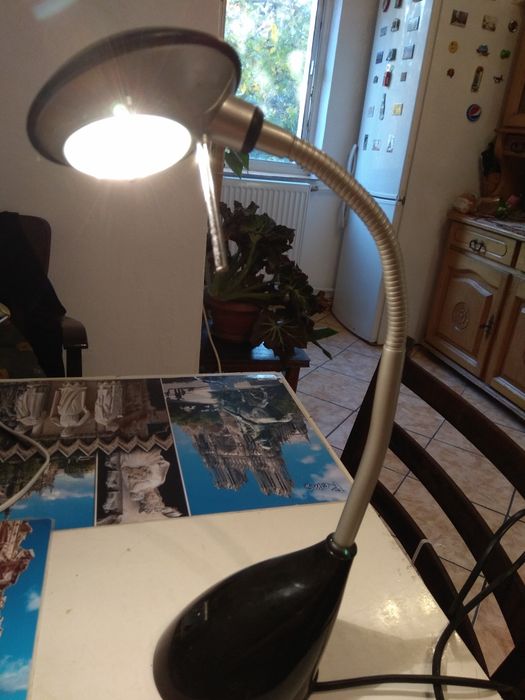 Lampa de birou de culoare neagra.
