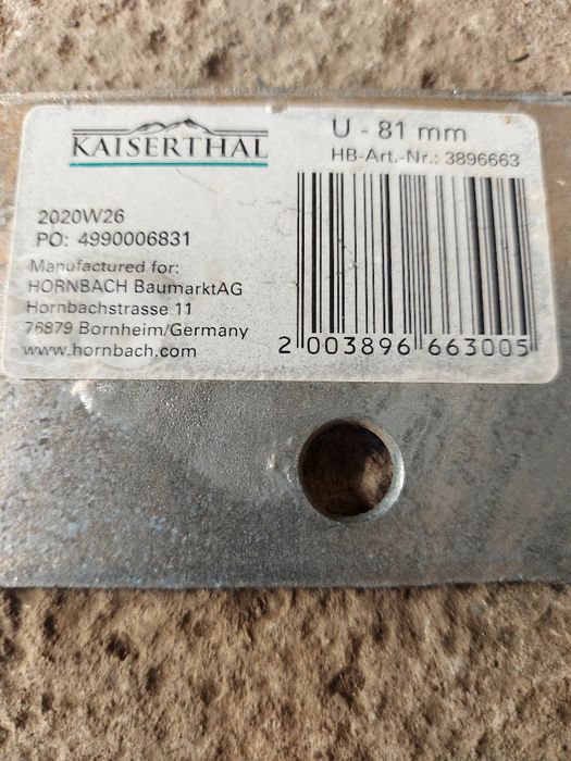 Suport stalp tip U - 81 mm,nou!