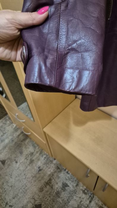 Кожено яке телешка кожа лилаво