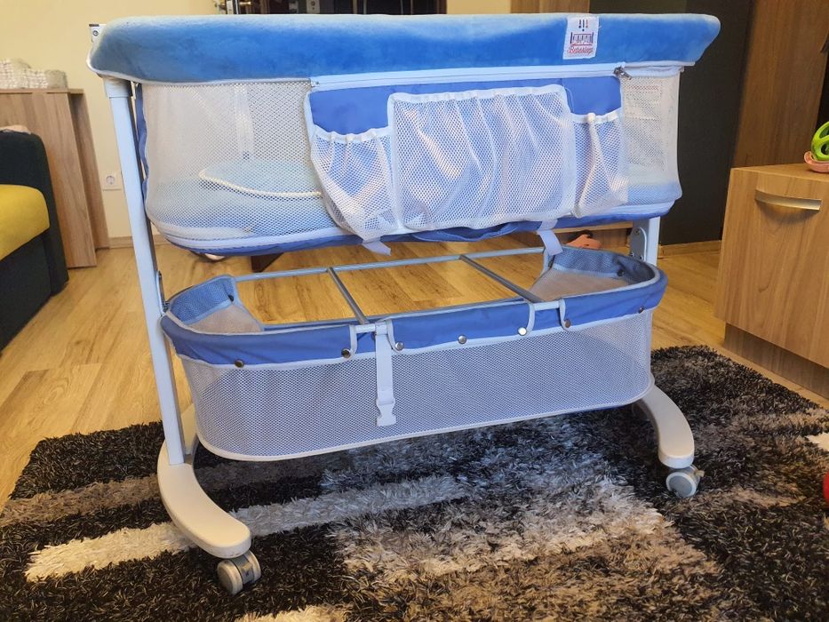 Pătuț cosleeper albastru