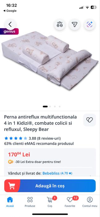 Pernă antirefulx