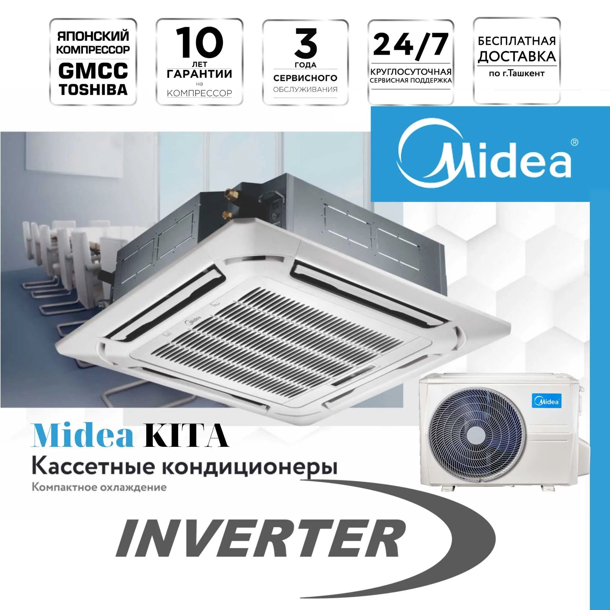 Кондиционер Кассетный Midea Kita 18000 Btu/h