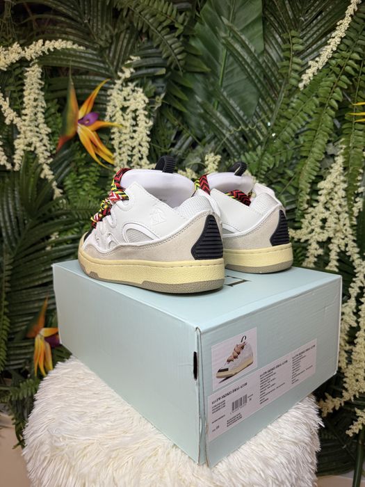 Lanvin Curb Suede White Grey