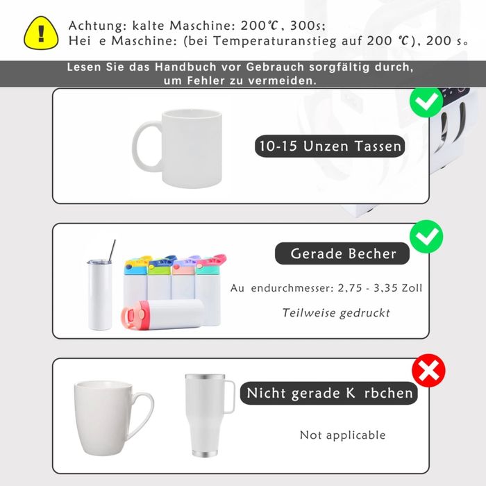 Мини Преса за Чаши Сублимация Нагревател за 10-15 унции Чаши – Бял