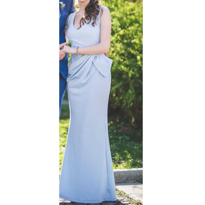 Официална светлосиня рокля размер S