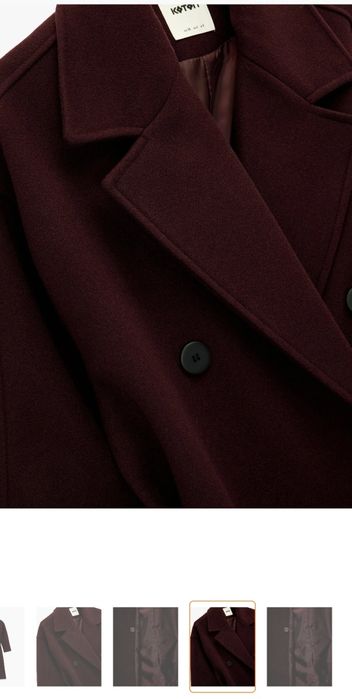 Дамско палто - бордо - 38 - овърсайз