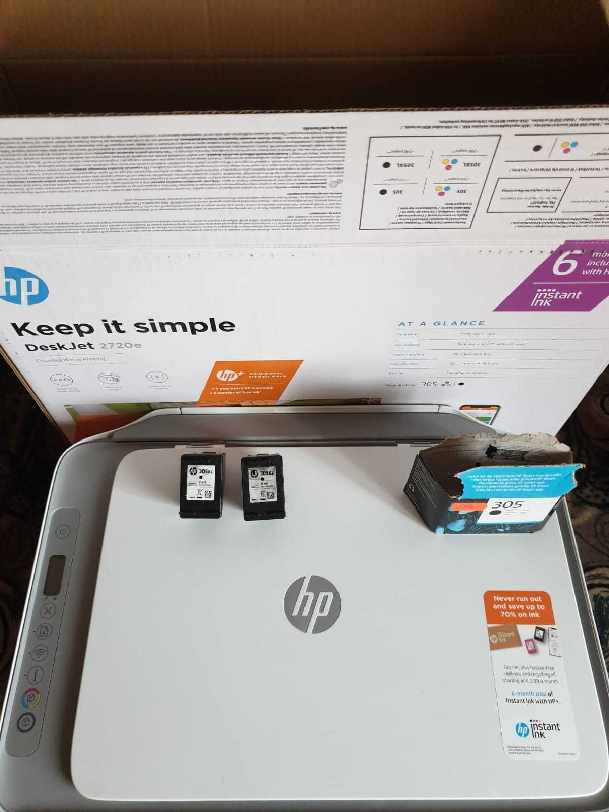 Imprimanta color HP DeskJet 2720e All-in-One, Wireless, A4, +2 rezerve