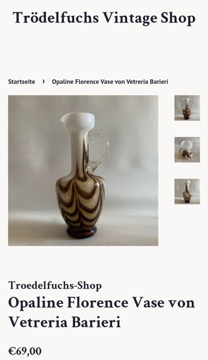 Стара игалианска ваза - Opaline Florence