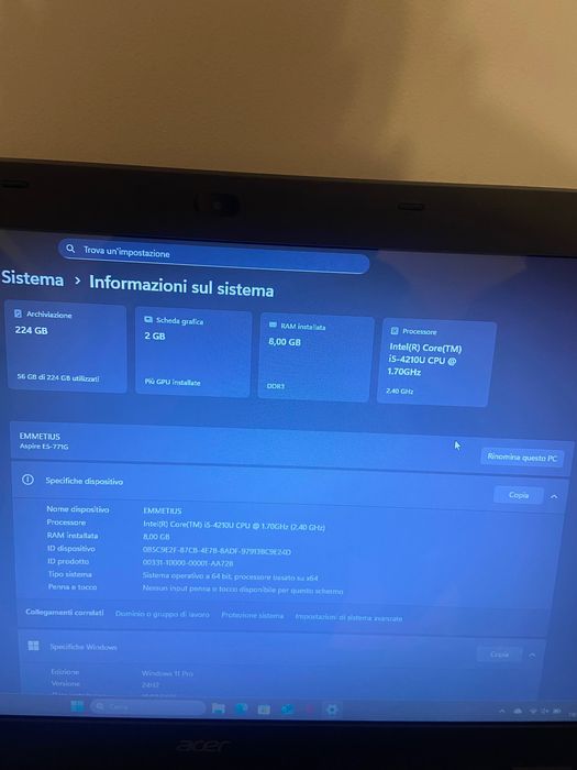 Laptop ACER Aspire 17