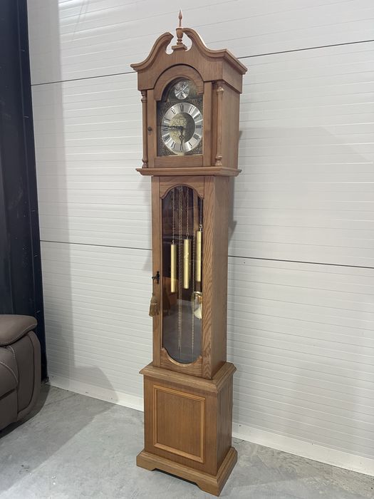 Ceas Pendul Podea Lemn Masiv Tempus Fugit Vintage