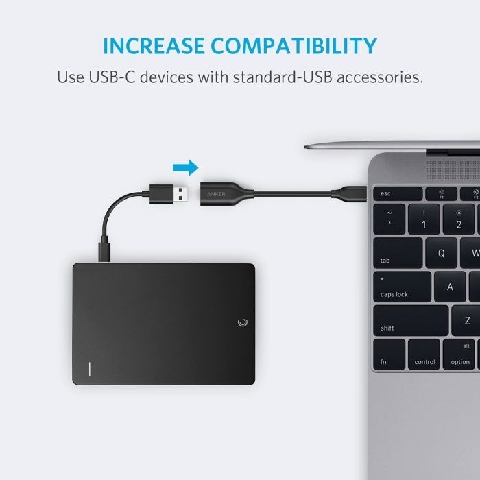 Anker Powerline USB-C към USB 3.1 (A8165011), адаптор с кабел 12см