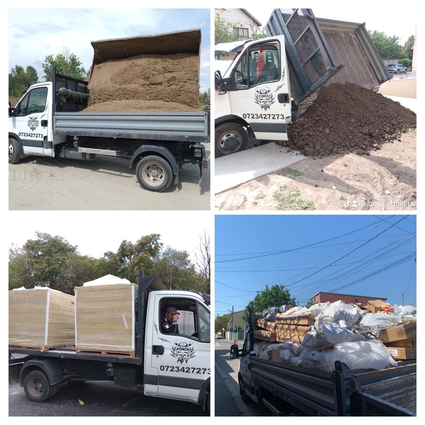 Transport moloz nisip pietriș amestec materiale costructi