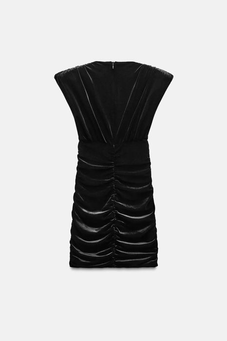 Zara кадифена черна рокля-M