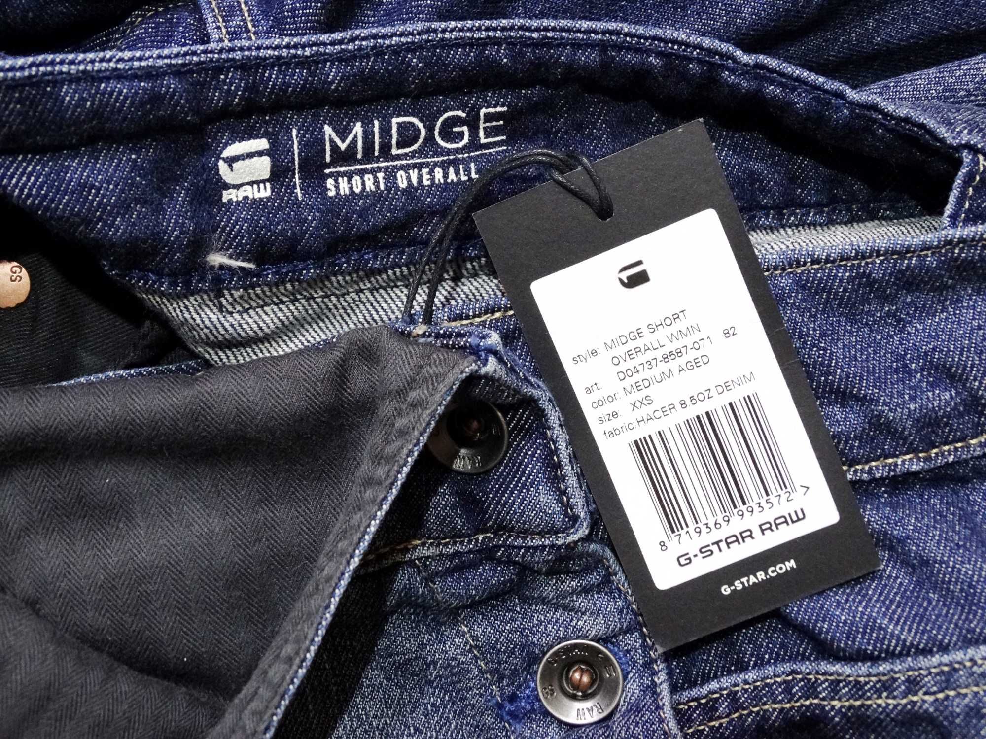 Нови Намалени G-star Midge Short Overall Дамски Гащеризон Р-р XS и XXS