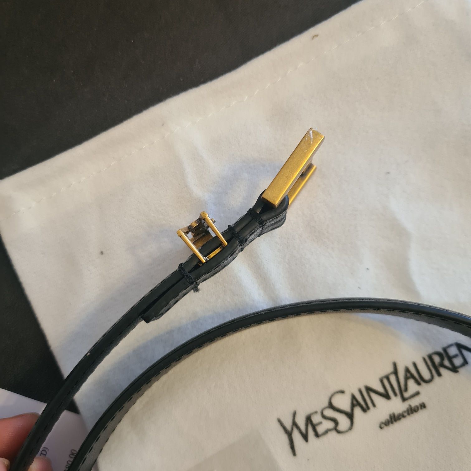 Curea YSL Cassandre - 110cm, piele naturala/2 cm latime/full pack